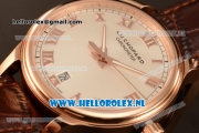 Chopard L.U.C 9015 Auto Rose Gold Case with White Dial and Brown Leather Strap - 1:1 Original (JF)