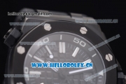 Audemars Piguet Royal Oak Offshore Diver Asia Automatic PVD Case Black Dial Stick Markers and Black Rubber Strap