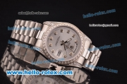 Rolex Day-Date Automatic White Dial with Diamond Bezel and Diamonds Mark - ETA Coating