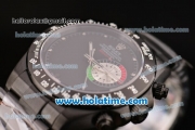 Rolex Daytona Brevet Asia ST16 Automatic with 3@Sec Full PVD with Black Dial and Silver Markers