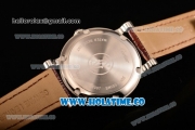 Cartier Rotonde De Miyota Quartz Steel Case with White Dial Diamonds Bezel and Diamonds Markers