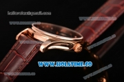 Patek Philippe Calatrava Tourbillon Swiss ETA 2824 Automatic Rose Gold Case with Diamonds Markers and Black Dial