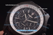 Breitling Bentley Chronograph Quartz PVD Case with Black Dial and Black Leather Strap