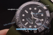 Rolex GMT-Master Pro-Hunter Swiss ETA 2836 Automatic Movement PVD Case with Black Dial-White Markers and Green Nylon Strap