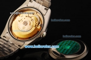 Rolex Datejust Swiss ETA 2836 Automatic Movement Steel Case with Green Roman Numerals and Steel Strap