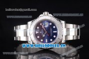 Rolex Yacht-Master 40 Clone Rolex 3135 Automatic Stainless Steel Case/Bracelet with Blue Dial and Dot Markers (BP)
