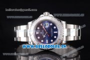 Rolex Yacht-Master 40 Clone Rolex 3135 Automatic Stainless Steel Case/Bracelet with Blue Dial and Dot Markers (BP)