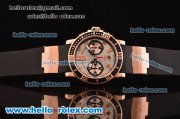 Ulysse Nardin Maxi Marine Diver Chrono Swiss Valjoux 7750-DD Automatic Rose Gold Case with Silver Dial and Black Rubber Strap Ulysse Nardin Maxi Marine Diver Chrono Swiss Valjoux 7750-DD Automatic Rose Gold Case with Silver Dial and Black Rubber Strap