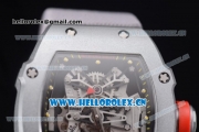 Richard Mille RM 27-01 Tourbillon Rafael Nadal Miyota 9015 Automatic Steel Case with Skeleton Dial Dot Markers and Grey Nylon Strap