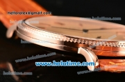 Patek Philippe Calatrava Miyota Quartz Rose Gold Case with Stick Markers and Champagne Dial