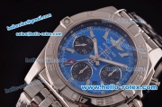 Breitling Chronomat B01 GMT Swiss Valjoux 7750 Automatic Steel Case/Strap with Blue Dial