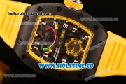 Richard Mille Jean Todt Limited Edition RM 036 Asia Seagull SH Automatic Carbon Fiber Case with Skelton Dial Orange Inner Bezel and White Markers