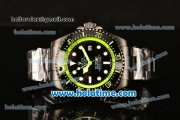 Rolex Sea-Dweller Deepsea Asia 2813 Automatic PVD Case/Strap with Black Dial and Green Diver Index