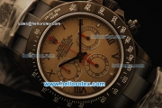 Rolex Daytona Chronograph Swiss Valjoux 7750 Automatic PVD Case and Brown Dial-PVD Strap