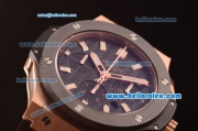 Hublot Big Bang Chronograph Hub 4100 Rose Gold Case with PVD Bezel and Black Dial 1:1