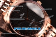 Omega De Ville Tresor Master Co-Axial Swiss ETA 2824 Automatic Full Rose Gold with Stick Markers and Black Dial