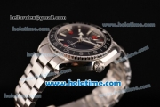 Omega Seamaster Planet Ocean GMT Swiss ETA 2824 Automatic Steel Case/Strap with Black Bezel and Stick Markers (BP)