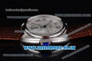 Cartier Cle de Cartier Japanese Asia ST16 Automatic Steel Case with White Dial and Brown Leather Strap