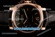 Panerai Luminor Due 3 Days Automatic Clone P.3000 Automatic Rose Gold Case Black Dial With Stick/Arabic Numeral Markers Black Leather Strap(KW)