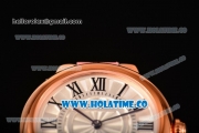 Cartier Ballon Bleu De Small Swiss Quartz Rose Gold Case with White Dial Black Roman Numeral Markers and Pink Leather Strap