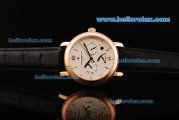 Vacheron Constantin Patrimony Automatic Movement Rose Gold Case with White Dial and Black Leather Strap