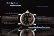 Patek Philippe Grand Complication Tourbillon ST8001 Manual Winding Steel Case Steel Bezel with Black Leather Strap Black Dial