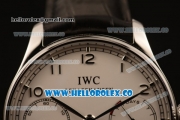 IWC Portuguese Automatic Clone IWC 52010 Automatic Steel Bezel Steel Case with White Dial and Black Leather Strap - (AAAF)