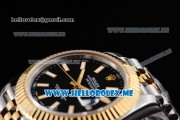 Rolex Datejust II Asia 2813 Automatic Two Tone Case/Bracelet with Black Dial and Stick Markers (B