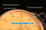 Omega De Ville Co-Axial Swiss ETA 2824 Automatic Yellow Gold Case with Gold Dial and Diamonds Markers