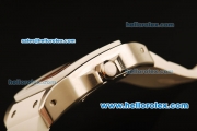 Cartier Santos 100 Swiss ETA 2671 Automatic Steel Case with Beige Dial and White Rubber Strap
