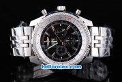 Breitling for Bentley Big Date Automatic Silver Case with Black Dial and SS Strap