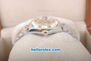 Rolex Datejust Oyster Perpetual Automatic Movement Gold Bezel with Gold Dial and Diamond Marking-Small Calendar