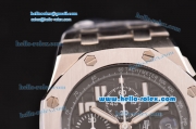 Audemars Piguet Royal Oak Offshore Black Themes Chronograph Swiss Valjoux 7750-SHG Automatic Steel Case with Black Dial and White Numeral Marerks-Run 12@Sec