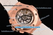 Hublot Big Bang Clone HUB4100 Automatic Rose Gold Case with White Rubber Strap and White Dial - 1:1 Original (TW)