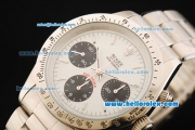 Rolex Daytona Chronograph Swiss Valjoux 7750 Automatic Movement Full Steel with White Dial and Stick Markers