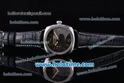 Panerai Radiomir 1940 PAM521 Clone P.3000 Manual Winding Steel Case with Stick/Arabic Numeral Markers and Black Leather Strap