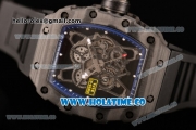 Richard Mille RM35-01 Bubba Watson Tourbillon Manual Winding Carbon Fiber Case with Skeleton Dial and White Dot Markers - Blue Inner Bezel