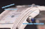 Patek Philippe Ref.4910 Swiss ETA Quartz Movement Diamond Bezel and Marking with White MOP Dial Lady Model