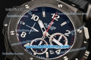 Hublot Big Bang Swiss Valjoux 7750 Automatic Movement PVD Case with Black Dial and Silver Markers-Black Rubber Strap