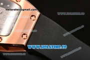 Richard Mille RM007 Miyota 6T51 Automatic Rose Gold Case with Diamonds Dial and Black Rubber Strap