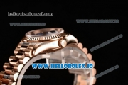 Rolex Datejust Swiss ETA 2671 Automatic Rose Gold Case with Purple Dial Diamonds Markers and Rose Gold Bracelet (BP)