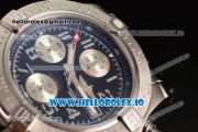 Breitling Super Avenger II 7705 Automatic Steel Case with Black Dial Arabic Numeral Markers and Steel Bracelet (GF)