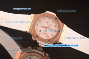 Hublot Big Bang Hub4100 Rose Gold Case with White Dial and White Rubber Strap-1:1 Original