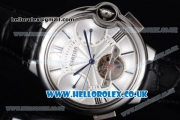 Cartier Ballon Bleu De Tourbillon Asia ST25 Automatic Steel Case with Silver Dial and Black Leather Strap