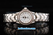 Tag Heuer Link 200 Meters Quartz Diamond Bezel and Marking with White Dial Lady Size