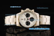 Rolex Daytona Chronograph Swiss Valjoux 7750 Automatic Movement Full Steel with White Dial and Stick Markers