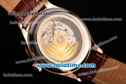Patek Philippe Calatrava Swiss ETA 2824 Automatic Rose Gold Case with Champagne Dial and Stick Markers