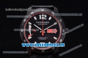 Chopard Mille Miglia GTS Power Control Miyota OS2035 Quartz PVD Case Black Dial Black Leather Strap and Red Inner Bezel