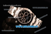 Rolex Daytona Chrono Swiss Valjoux 7750 Automatic Full Steel with Black Dial and Stick Markers - 1:1 Original (ZF)