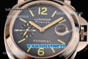 Panerai Luminor Marina Boutique Editions PAM 229 Swiss Valjoux 7750 Automatic Steel Case with Blue Dial and Green Stick/Arabic Numeral Markers (H)